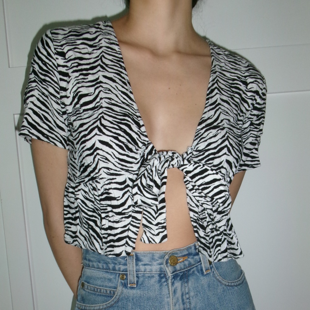 Kendall and Kylie Zebra Tie Top